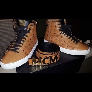 MCM Visetos Sneakers with Matching Belt